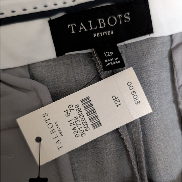 NWT Talbots classic Freeport mill grey dressy pant size 12P career basic work 64 - Picture 4 of 12